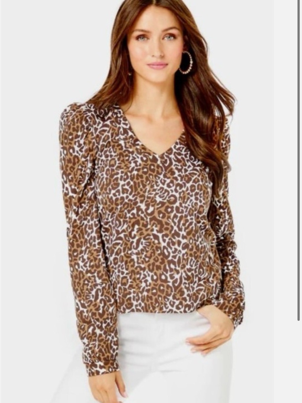 Lilly Pulitzer Jansen V-Neck Sweatshirt Chocolate My Favorite Spot - NWT